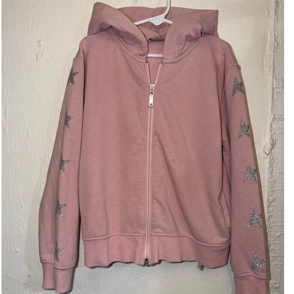 Golden Goose Kids Pink Star Glitter Zip Up Hoodie Size 8 GKP01275-P000906.25592